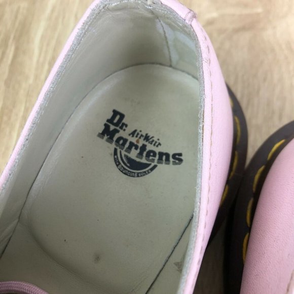 Dr. Martens Low Pastel Pink 1461 Oxford Shoes Size 37 Leather Lace Up Doc Martin - Picture 5 of 7